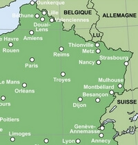 Carte de la France avec les villes Carte France ville